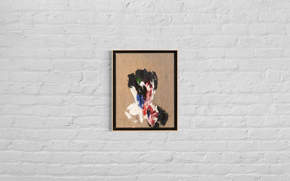 Raw Umber (Dark brown) Portrait work contemporary painting art