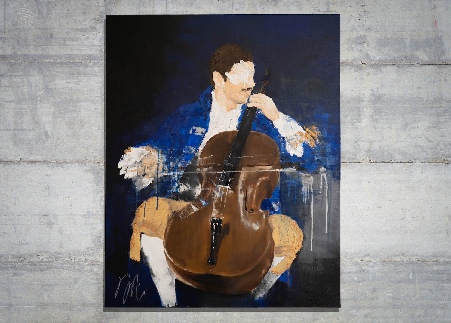 The Cellist contemporary painting art