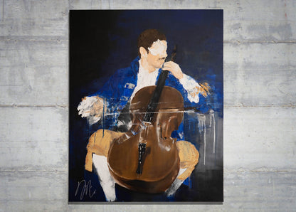 The Cellist contemporary painting art