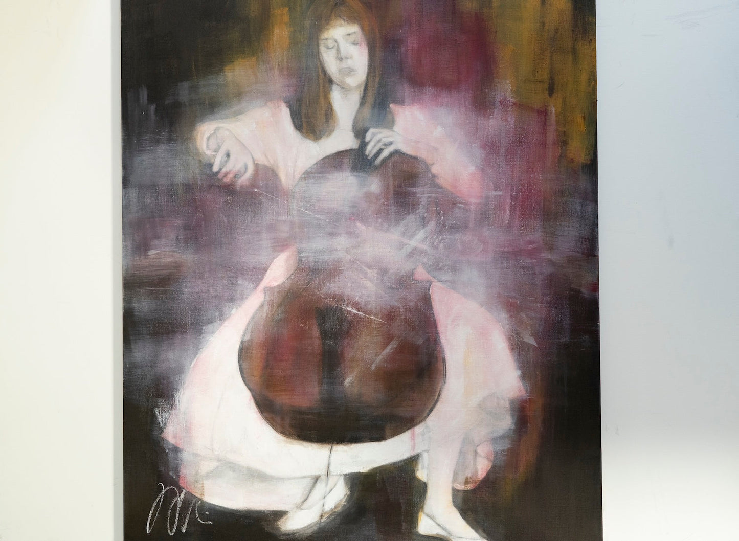 The Cellist contemporary painting art