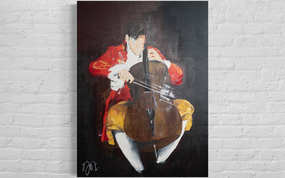 The Cellist contemporary painting art