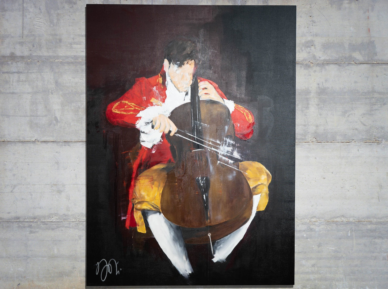 The Cellist contemporary painting art