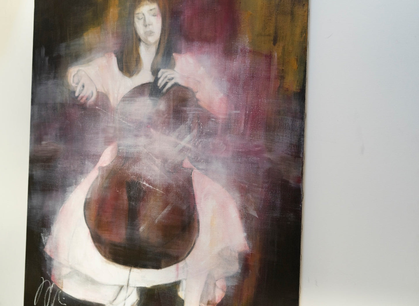 The Cellist contemporary painting art