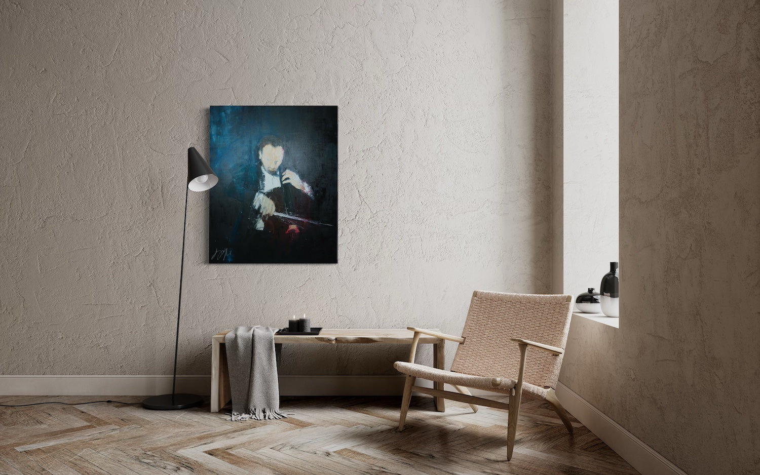 The Cellist contemporary painting art