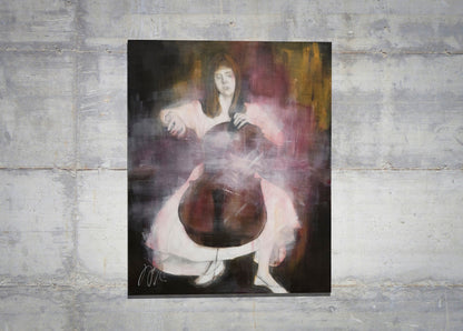 The Cellist contemporary painting art