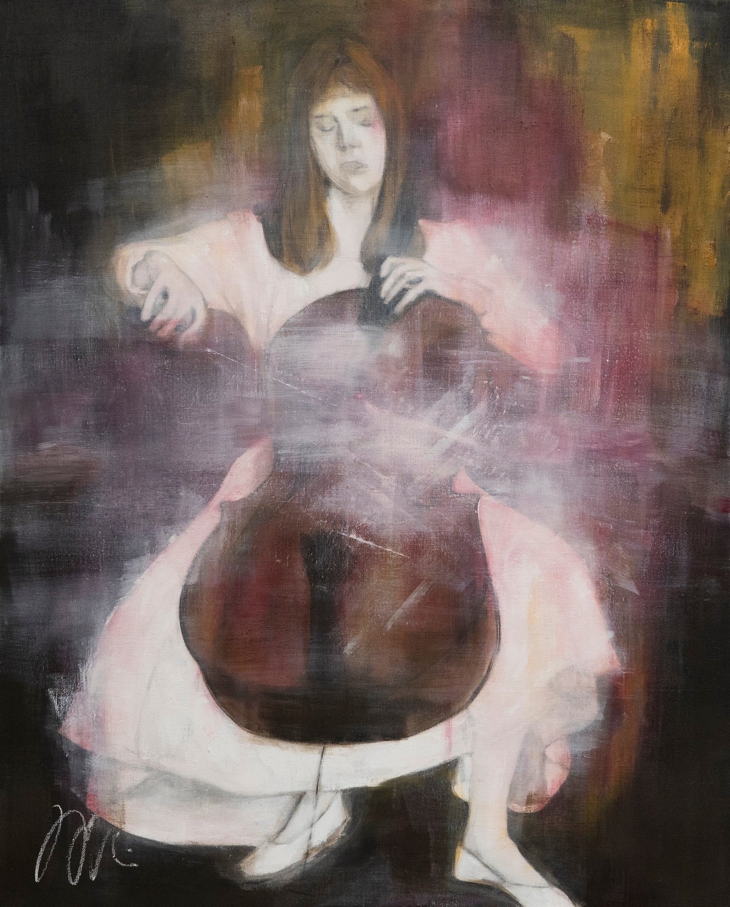 The Cellist contemporary painting art