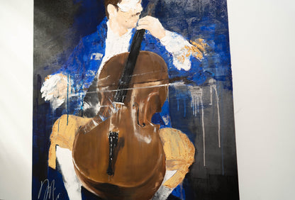 The Cellist contemporary painting art