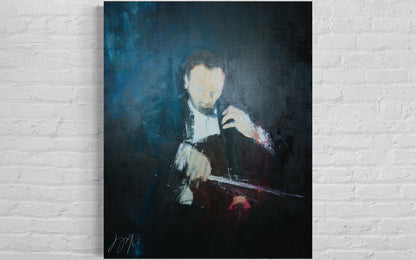 The Cellist contemporary painting art