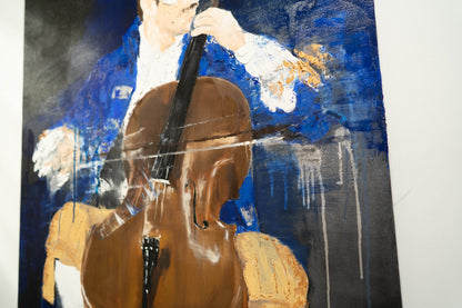 The Cellist contemporary painting art