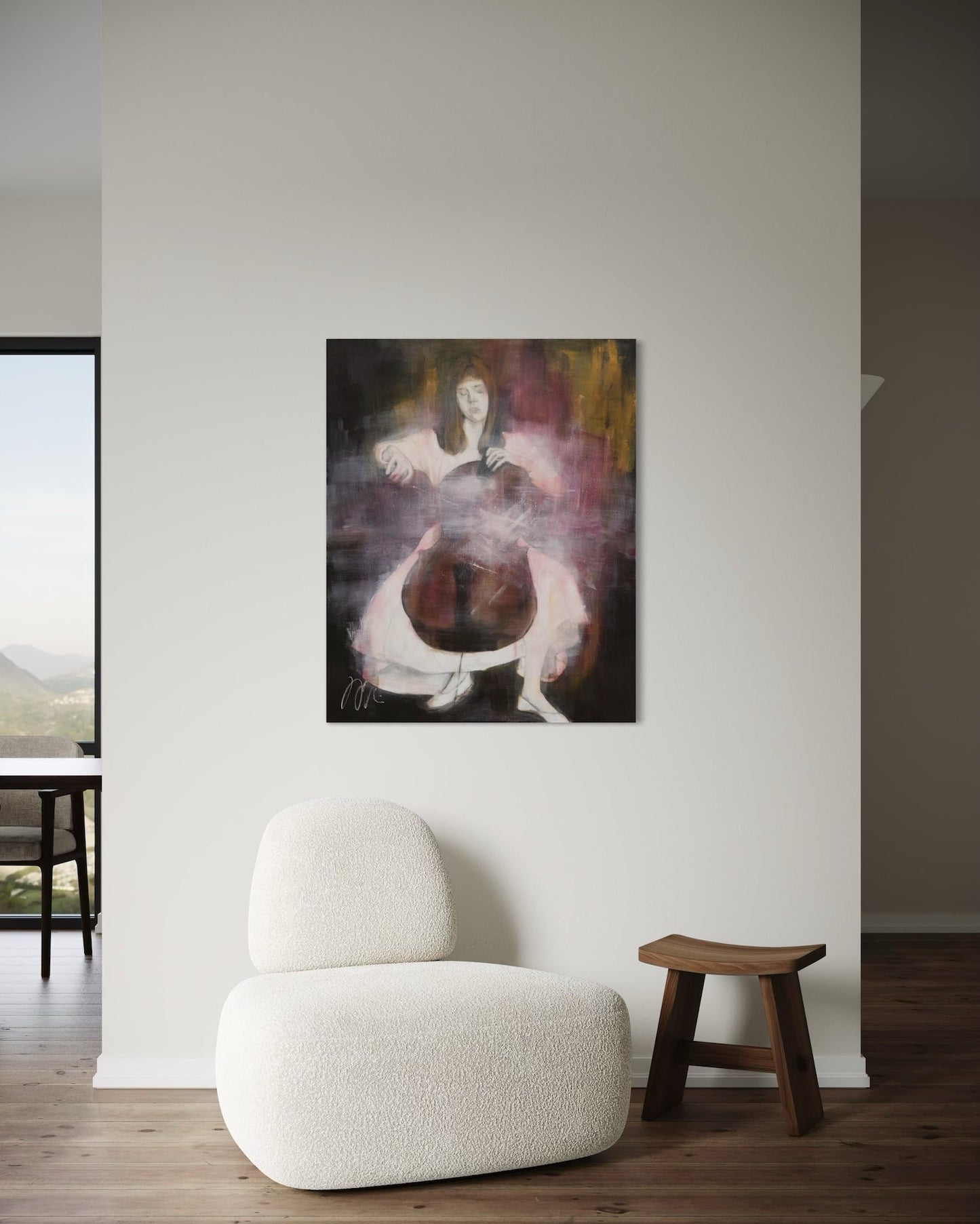 The Cellist contemporary painting art