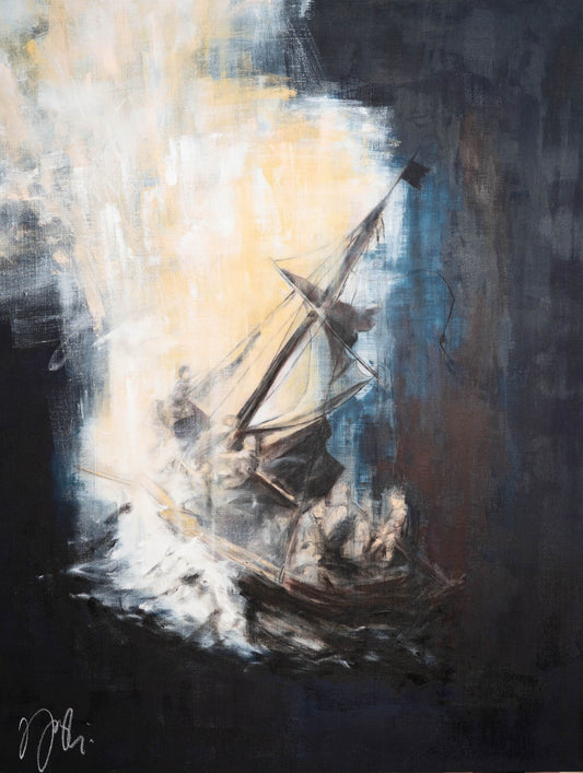 The Storm on the Sea of Galilee after Rembrandt contemporary painting art