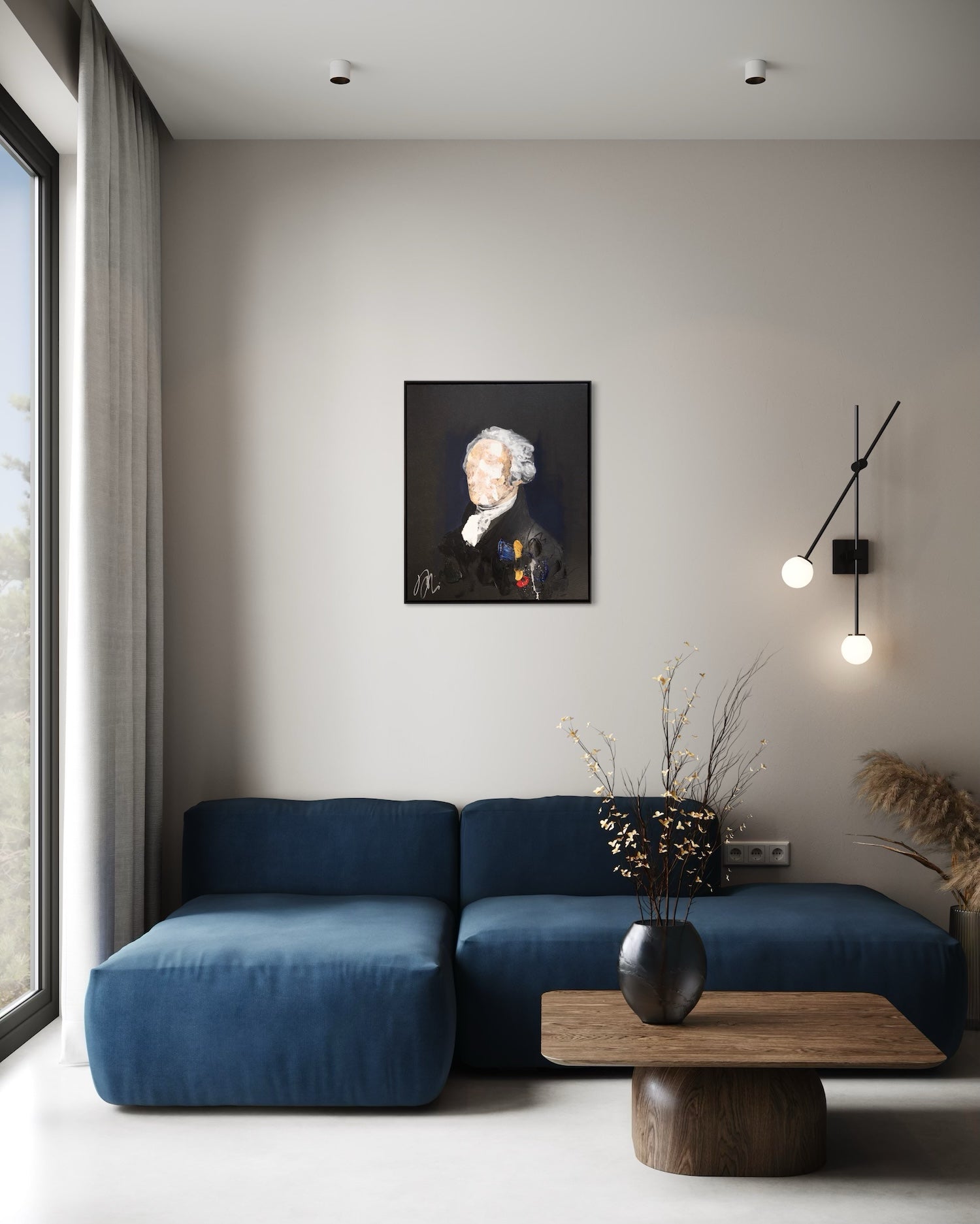 UNTITLED Portrait work (Alexander Hamilton) contemporary painting art