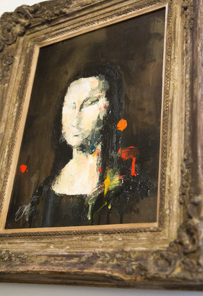 UNTITLED Portrait work (Mona Lisa) contemporary painting art